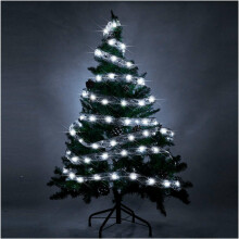 Ikonka Art.KX4352_1 LED pael 10m 100LED jõulupuu tuled jõulukaunistus külmvalge koos patareidega