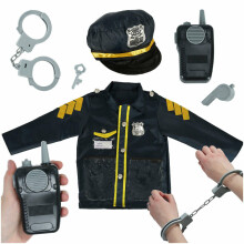 Ikonka Art.KX4296 Karnevali kostüüm politseiniku käeraudade komplekt 3-8 aastat vana