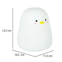 Ikonka Art.KX4112 Laste silikoonist LED öövalgus valge pingviin
