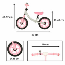 Ikonka Art.KX4544_2 Trike Fix Balance maastikuratas valge ja roosa
