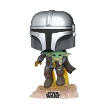FUNKO POP! Vinyl Figuur: Star Wars: The Mandalorian Flying w/Jet
