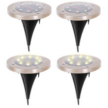 Ikonka Art.KX4964 Päikesepõhised aiatuled 8LED 4tk soe valge