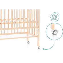 Fillikid Bedside Crib Nino  Art.555-00 Natur Laste voodi puidust, häll