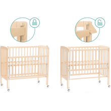 Fillikid Bedside Crib Nino  Art.555-00 Natur Laste voodi puidust, häll