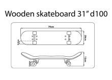 BIG WOODEN SKATEBOARD D100 THE MANDALORIAN