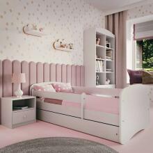 Babydreams white bed without a pattern with a drawer, mattress 180/80