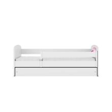 Bed babydreams white unicorn with drawer with non-flammable mattress 140/70