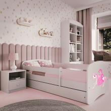 Bed babydreams white princess on horse without drawer without mattress 160/80