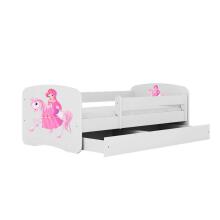 Bed babydreams white princess on horse with drawer without mattress 160/80