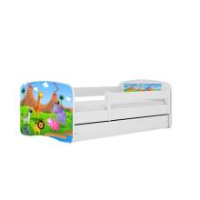 Bed babydreams white safari with drawer with non-flammable mattress 160/80