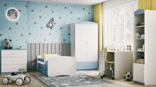 Bed babydreams blue without pattern with drawer with non-flammable mattress 180/80