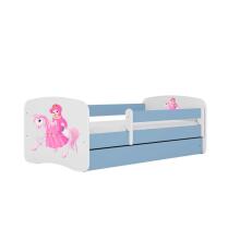Bed babydreams blue princess on horse with drawer without mattress 160/80