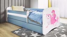 Bed babydreams blue princess on horse without drawer without mattress 180/80