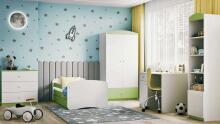 Bed babydreams green without pattern with drawer without mattress 180/80