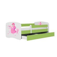 Bed babydreams green princess on horse with drawer without mattress 160/80