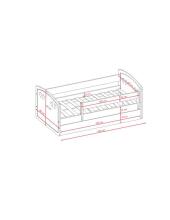 Bed Julia mix grey with drawer with non-flammable mattress 160/80