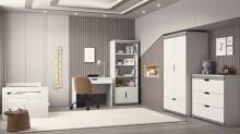 Bed tomi white with drawer with non-flammable mattress 180/80