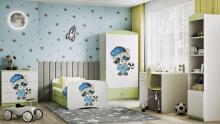 Bed babydreams green raccoon with drawer with non-flammable mattress 180/80