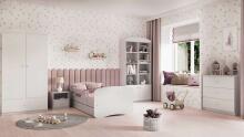 Babydreams white bed without a pattern with a drawer, latex mattress 180/80