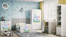 Bed babydreams white baby elephant with drawer with non-flammable mattress 180/80