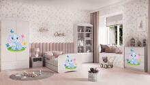Bed babydreams white baby elephant with drawer with non-flammable mattress 180/80