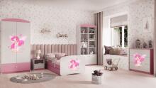 Bed babydreams pink fairy with butterflies with drawer with non-flammable mattress 180/80