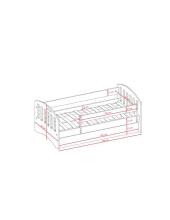 Bed classic 1 green with drawer with non-flammable mattress 180/80