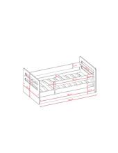 Bed tomi mix grey with drawer with non-flammable mattress 180/80