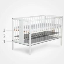Klups Dalia Art.16449 Grey  Convertible baby crib with a storage drawer (140x70 cm)