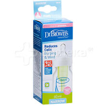 Dr. Brown’s Natural Flow® Options+™ PP Narrow Art.SB2100 Enneaegsetele ja vastsündinutele mõeldud lutipudel nibuga, 60 ml
