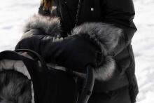 Muff with faux fur BLACK