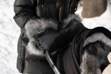 Muff with faux fur BLACK
