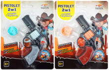 I-Toys Pistol Art.172219 2-ühes mängurevolver-blaster pehmete pallidega