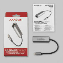 Сетевой адаптер ADE-25RC 2,5 Gigabit Ethernet, Realtek 8156, USB-C 3.2 Gen 1, автоматическая установка, серый