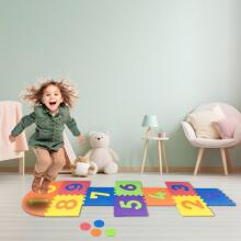 Bebe Basic Puzzle Art.180066 Multifunktsionaalne põrandapuslematt numbrite ja kujunditega, 10 osa