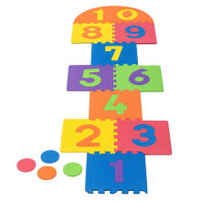 Bebe Basic Puzzle Art.180066 Multifunktsionaalne põrandapuslematt numbrite ja kujunditega, 10 osa