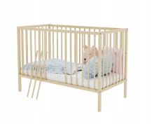 Bocian Kids  Magda Art.190854 Natural Laste puidust võrevoodi 120x60 cm