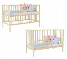 Bocian Kids  Magda Art.190854 Natural Laste puidust võrevoodi 120x60 cm