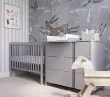 YappyKids YappyUno Art.82260 Light Grey Puidust beebivoodi 120x60cm