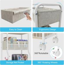 Baby Nappy Trolley Art.199290  Ratastel riiul lastetuppa