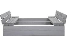 Bebe Basic Wood Sandbox Art.199541 Grey Puidust liivakast kaane ja pingiga, 120x120 cm