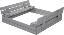 Bebe Basic Wood Sandbox Art.199541 Grey Puidust liivakast kaane ja pingiga, 120x120 cm