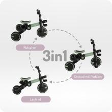MoMi Filo 3-in-1 Tricycle Art.202894  Transformeeritav laste kolmerattaline jalgratas pedaalidega või ilma, kaaluga kuni 25 kg
