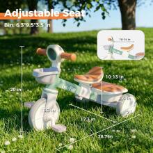 LOL-FUN  Balance Bike Tricycle Art.202896  Детский беговел-велосипед  для детей от 1 года, регулируемый, с корзиной, со съемными педалями
