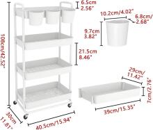 Baby Plastic Rolling Cart Art.205438 Ratastel riiul lastetuppa
