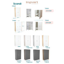 La Bebe™ Scandi Wardrobe Art.21057 White/Natural