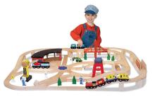 Melissa&Doug Railway Set Art.10701  Puidust raudtee