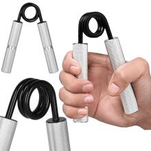 Steel hand gripper, hand expander 68 kg for hand exercises, Springos FA0150, silver-black