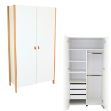 La Bebe™  Scandi Wardrobe Art.227072 White/Cappucino
