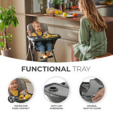 Kinderkraft Foldee Art.228596 Grey Стульчик для кормления
